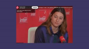 Camille Étienne au micro de France Inter